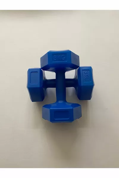 دمبل زاوي مغطى بالفينيل أزرق 3 كجم × 2 قطعة