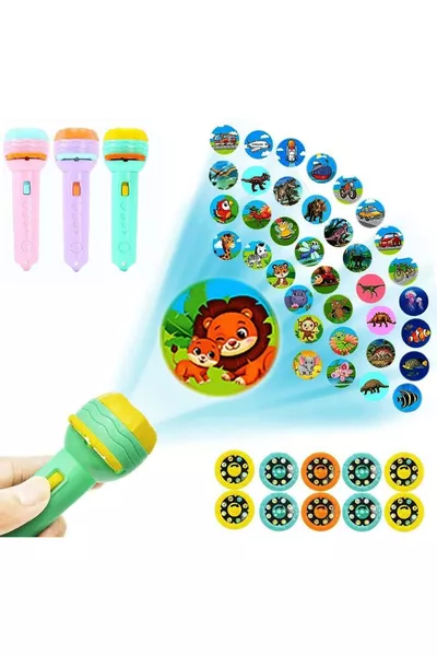 Projecteur éducatif à lampe de poche avec images - Lampe de poche colorée avec diapositives