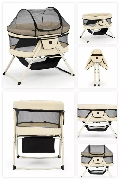 İconic Klappbares Babybett für die Nähe der Mutter, Tragbares Babybett Creme