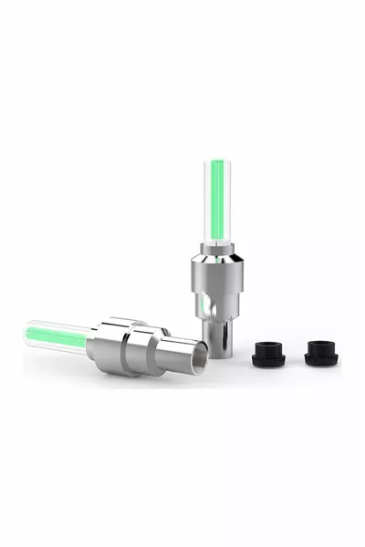 2 pièces de lampes de couvercle de valve pour vélo, voiture, moto avec capteur de mouvement et lumière LED verte