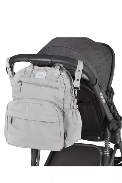 Textil Oslo Mutter-Baby Thermo-Pflegetasche Rucksack Grau