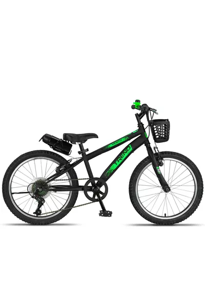 Mistral Kinderfiets met 7 versnellingen, 6-9 jaar, zwart-neon groen