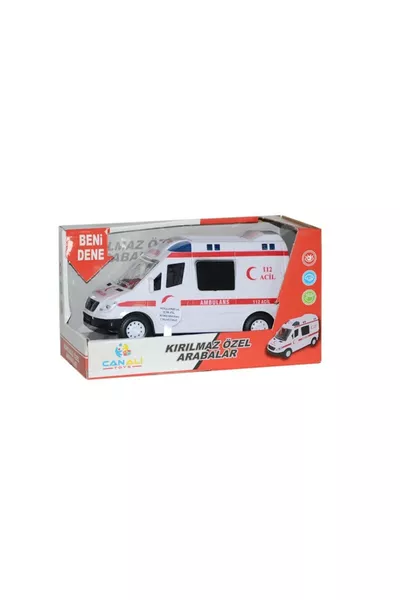 سيارة إسعاف تعمل بالبطارية مع أصوات وأضواء - اللون الأبيض