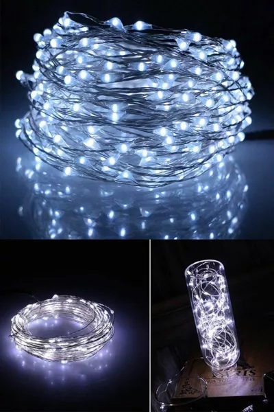 Фея LED  метра с батерии, бял цвят, декоративно осветление