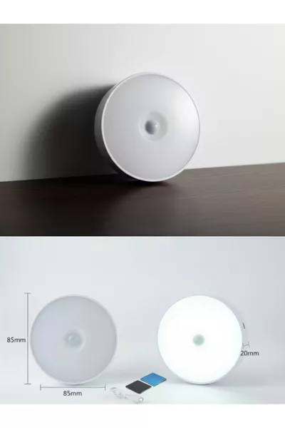 Bewegingssensor Wit LED Lampje Aan/Auto/Uit Modus 8 LED USB Oplaadbaar