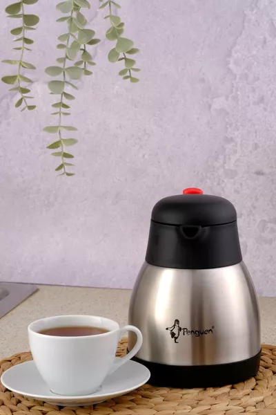 ترمس شاي من الفولاذ المقاوم للصدأ بسعة 1 لتر | يحافظ على البرودة  ساعة، وعلى الحرارة  ساعة | من الفولاذ المقاوم للصدأ