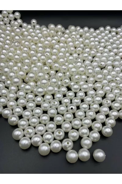 خرز لؤلؤة بلاستيكي كريمي اللون بحجم  مم، لصنع الحقائب والمجوهرات ( جم، حوالي  قطعة)