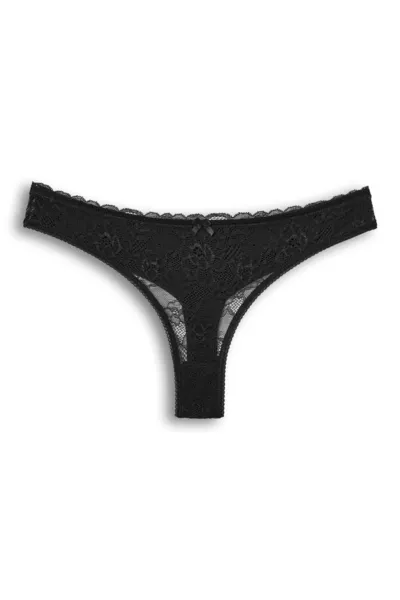 8-Pack Women's Cotton Thong Panties with Lace Front and Double-Layer Back