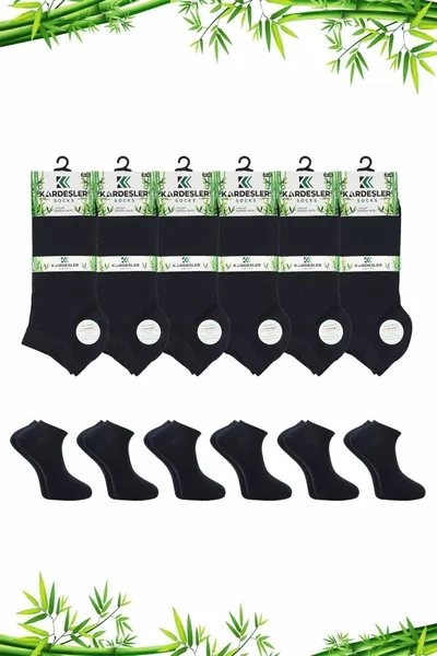 جوارب بامبو رجالية كحلي بدون خياطة، عبوة 6 قطع