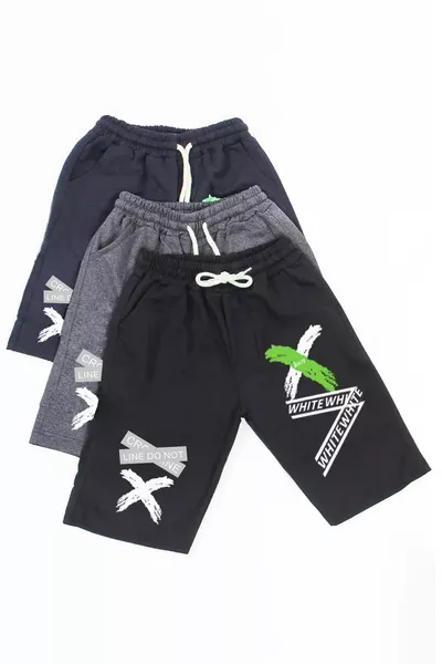 3-Pack Black-Smoke-Navy Capri, Printed Collection Boys' Shorts & Bermuda