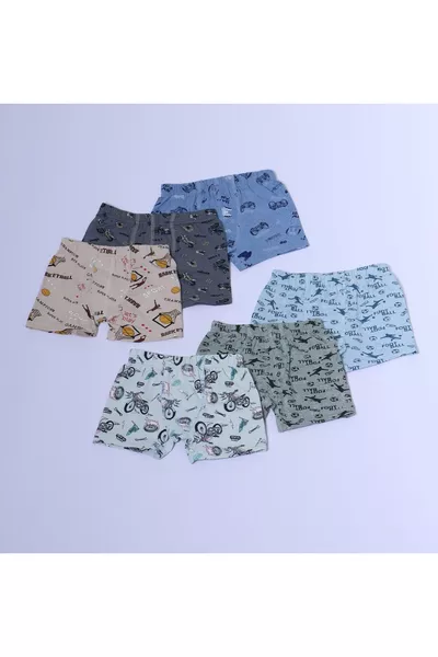 Boys' Patterned Boxer 6-Pack Set