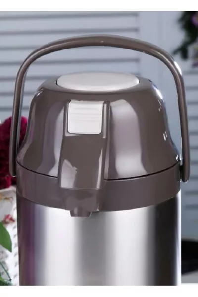 ترمس فولاذي بخاصية الضغط 3.5 لتر  بني