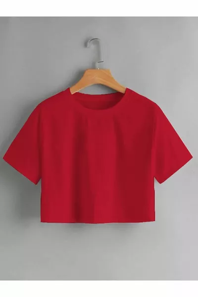 T-shirt court rouge pour femme