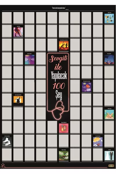 Постер с  неща за правене с любимия, Подарък за любимия, Постер за издраскване, Подарък