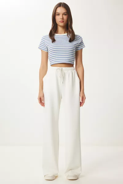 بنطال رياضي واسع الساق من المودال باللون البيج EKRU 