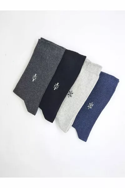 جوارب رجالية طويلة من القطن 4 قطع 