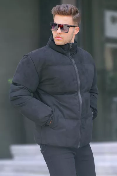 جاكيت رجالي مبطن أسود من النوبوك 