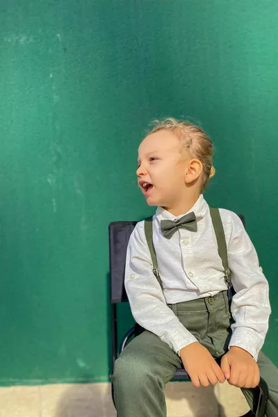 "Ahenk" Ensemble Garçon 4 Pièces avec Costume, Nœud Papillon et Salopette