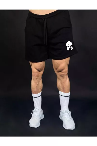 Short de sport en coton pour hommes avec motif Sparta