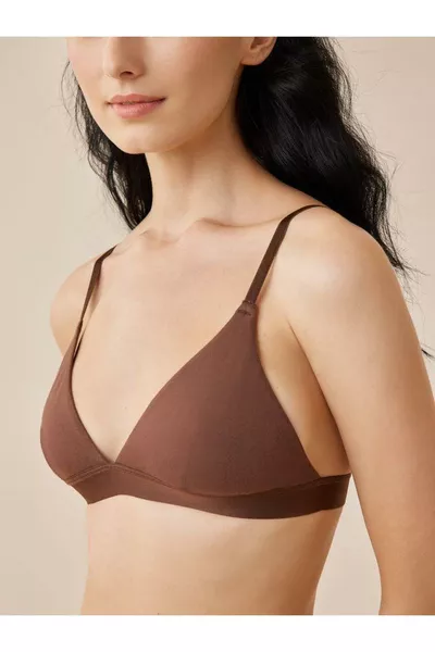 Bralette Marrone a Fascia Larga con Elastico br