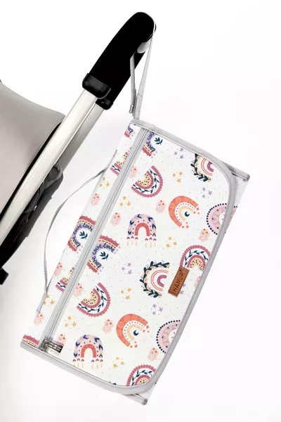 Сумка для ухода за ребенком с органайзером, для мамы и новорожденного, пеленальный коврик, радужная пудра