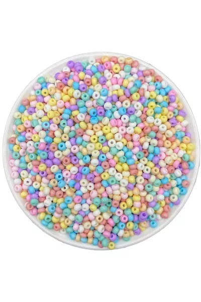 gr Mixed Pastel Tone Matte Sand Beads, Glass Sand Beads, Jewelry Making Beads (GR, ~ PCS)
