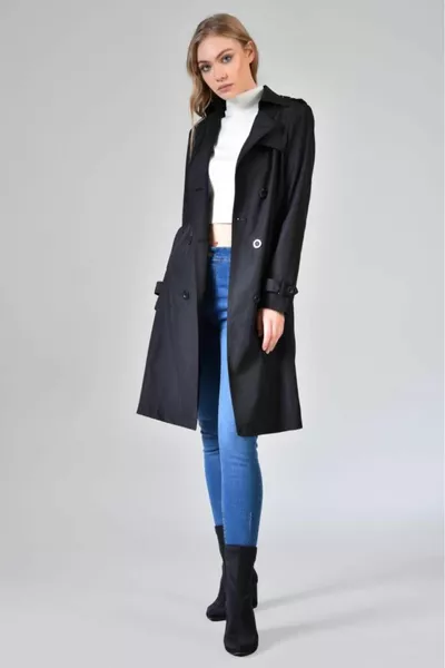 Medium Women's Lined Trench Coat