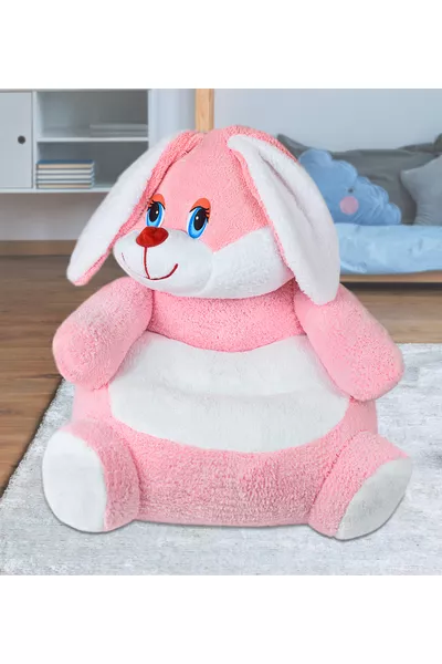Poltrona per bambini con peluche a forma di coniglio