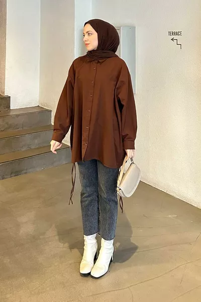 Oversized Shirt Bitter Coffee