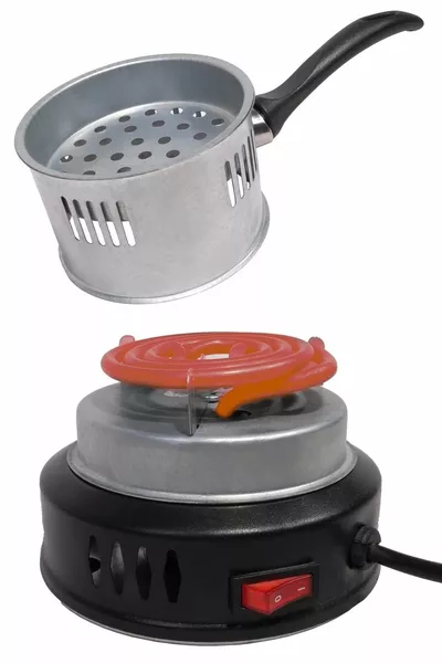 ماكينة إشعال الفحم والشيشة بحجر أسود