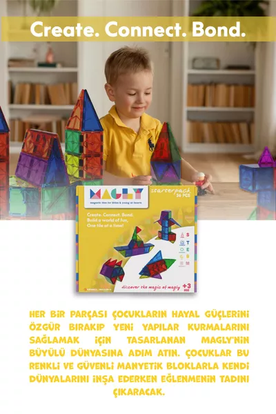 Magnetische Bausteine – Buntes 3D Magnetspielset für Kinder