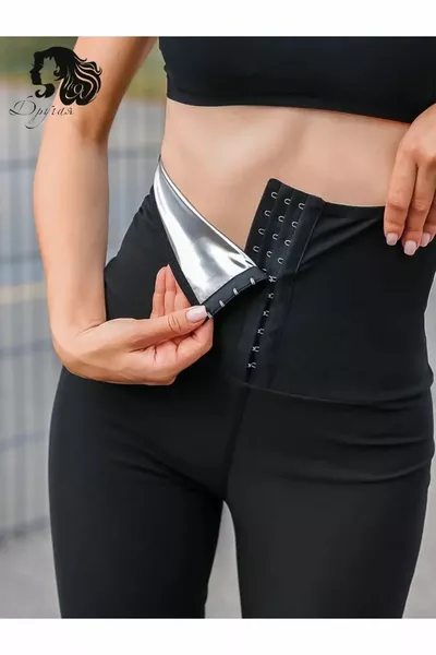 Sauna Leggings Model Slimming Thermal Body Shaper Sauna Hook Corset Leggings That Reduce Two Sizes