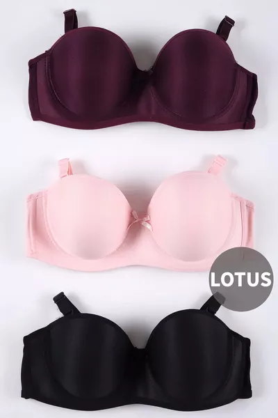 Дамски сутиен комплект с 3 части, оформящ, без подплънки с банели