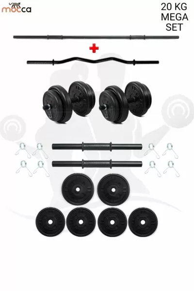 مجموعة دمبل وأثقال Megaset Z-barlı وأثقال للياقة البدنية