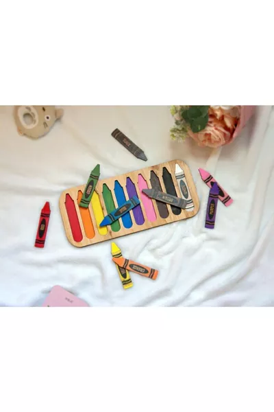 Дървена игра с пастелни цветове за съвпадение на английски цветове