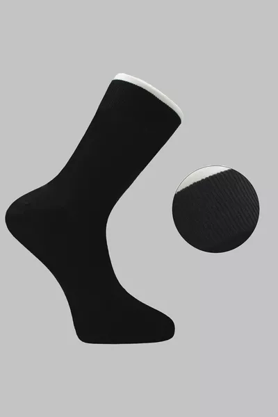 جوارب رجالية من البامبو بدون خياطة، طويلة، سوداء، 6 قطع، مع صندوق فاخر