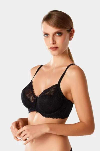 حمالة صدر نسائية سوداء  مع دعامة ومصغرة