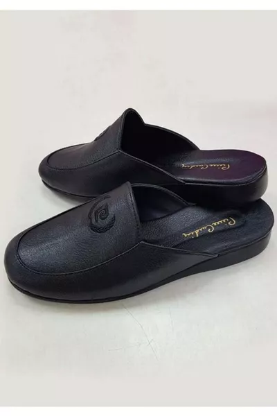 -2 Erkek Damat Çeyiz Armalı Deri Terlik