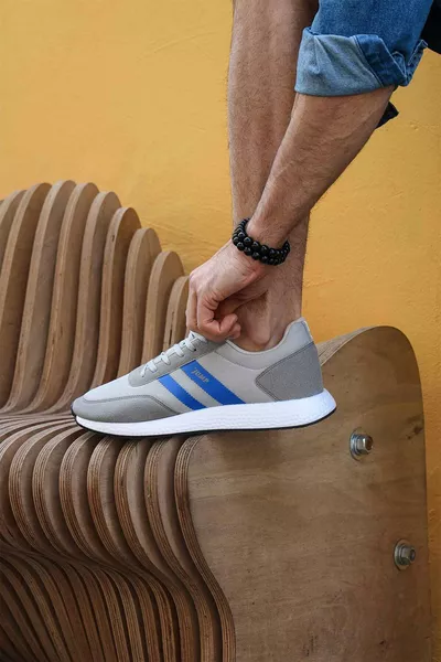  Light Gray - Blue Men's Sneaker Casual Sports Shoes