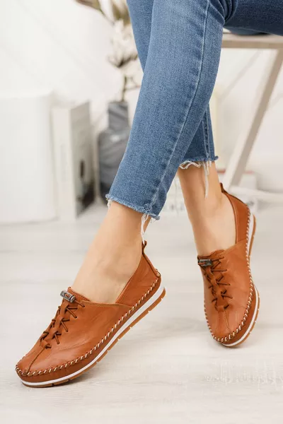 Hakiki Deri Taba Kadın Deri Babet 