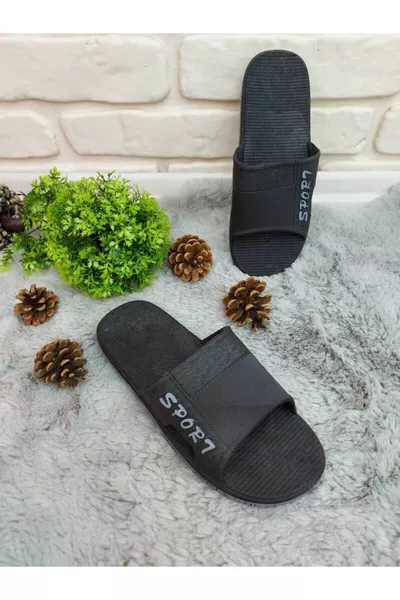 - Semelle antidérapante, Chaussons noirs - gris pour la salle de bain, le balcon, la piscine, la mer, la plage