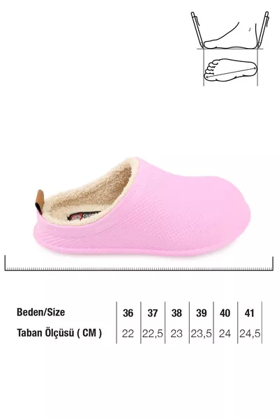 Winter Rubber Slippers with Plush Interior for Women, Suitable for Wet Indoor and Garden Surfaces