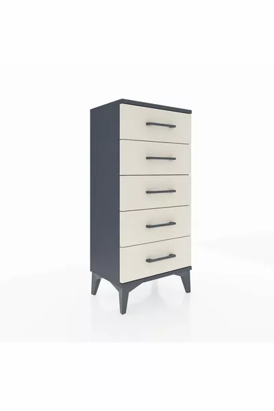 Arges Komodin 5 Çekmeceli  Antrasit-Aytaşı