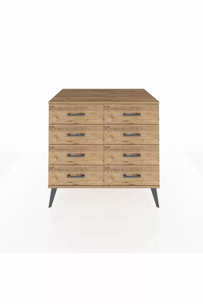 Commode Kronos 8 tiroirs Pierre de lune-Pin