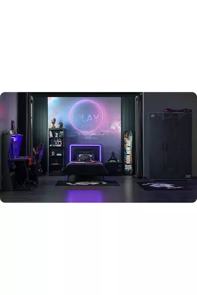 Next Game Genç Odası ( 3 Kapaklı Dolap (Lite) + * Karyola + Çalışma Masası )