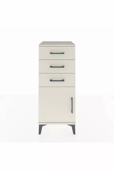 Hyperion Nachtkastje Enkel Rek 3 Laden Met Enkele Deur Moonstone-Moonstone