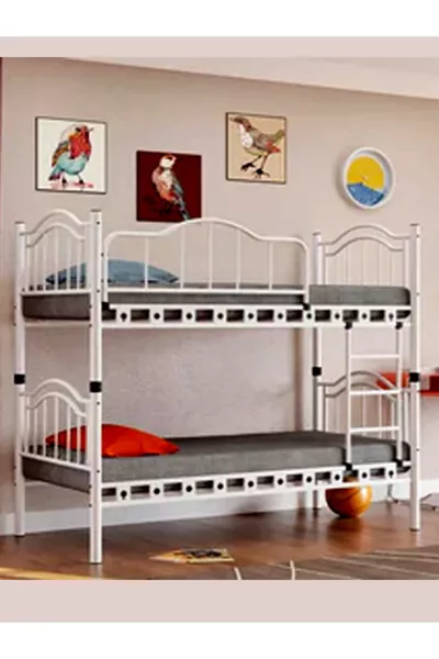 Аргимо Белинай Детска Спалня с Метално Легло и Двуетажно Легло x Бяло