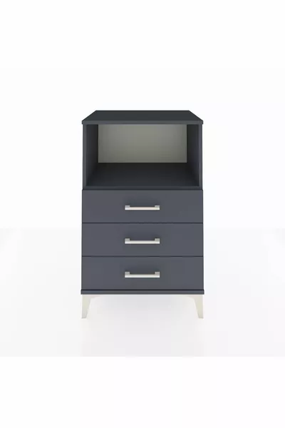 خزانة جانبية هايبرين بطابق واحد و3 أدراج أنثراسيت-أنثراسيت