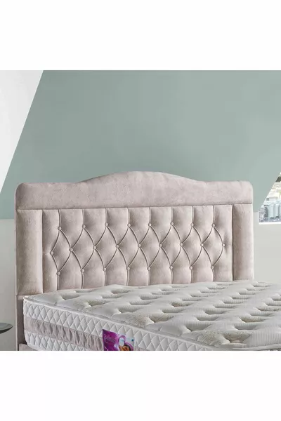 Double Size Vogue Lux Cream Fabric Headboard cm