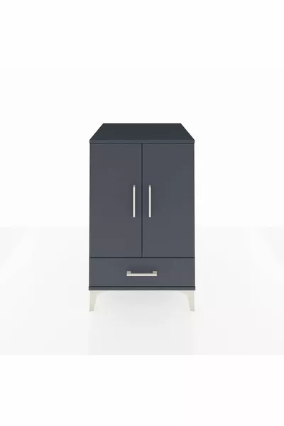 Kronos нощно шкафче с 3 рафта, 1 чекмедже и 2 врати, антрацит-антрацит
